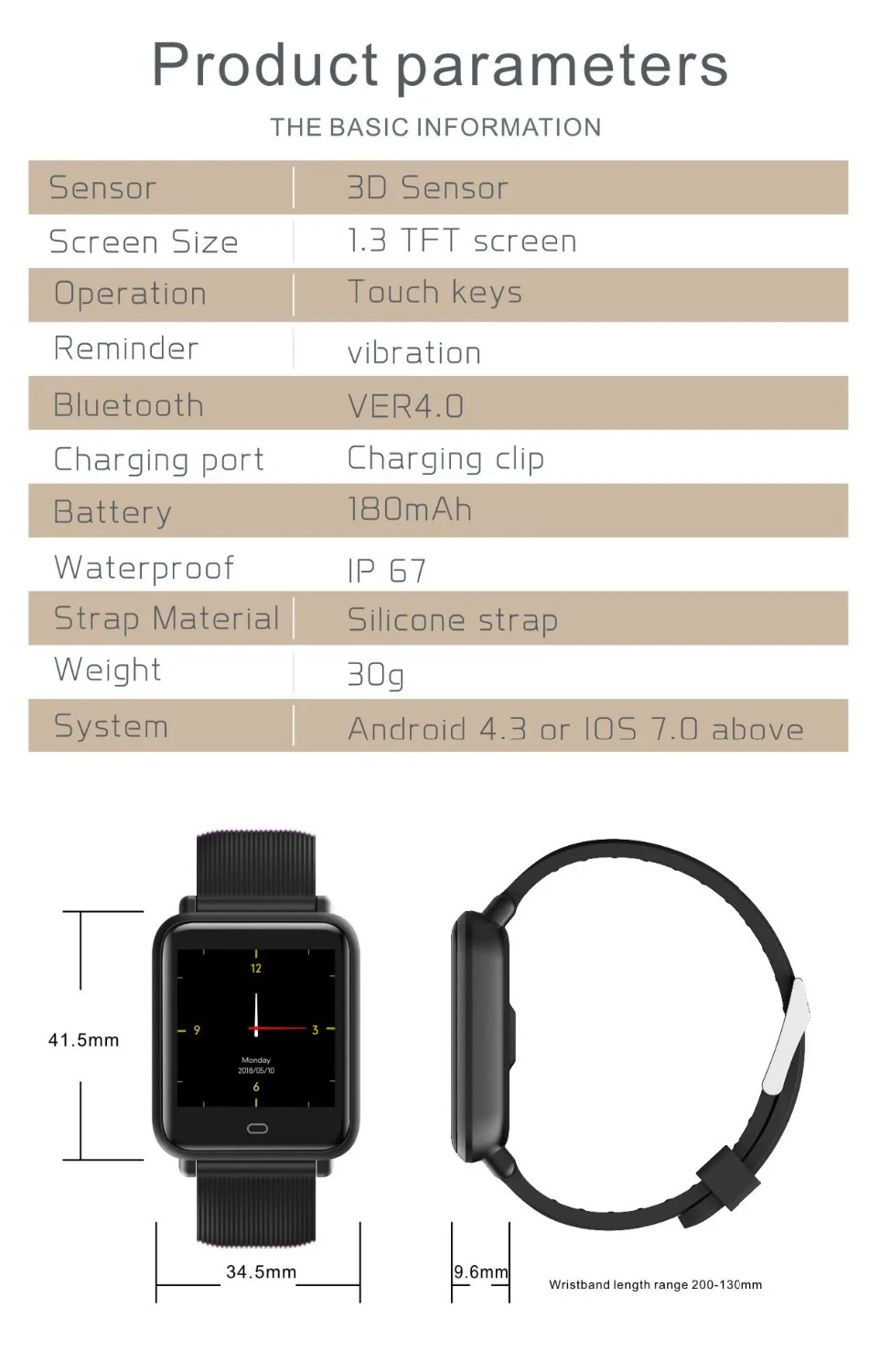 696 Q9 цветной экран Спортивный смарт-браслет пульсометр давление