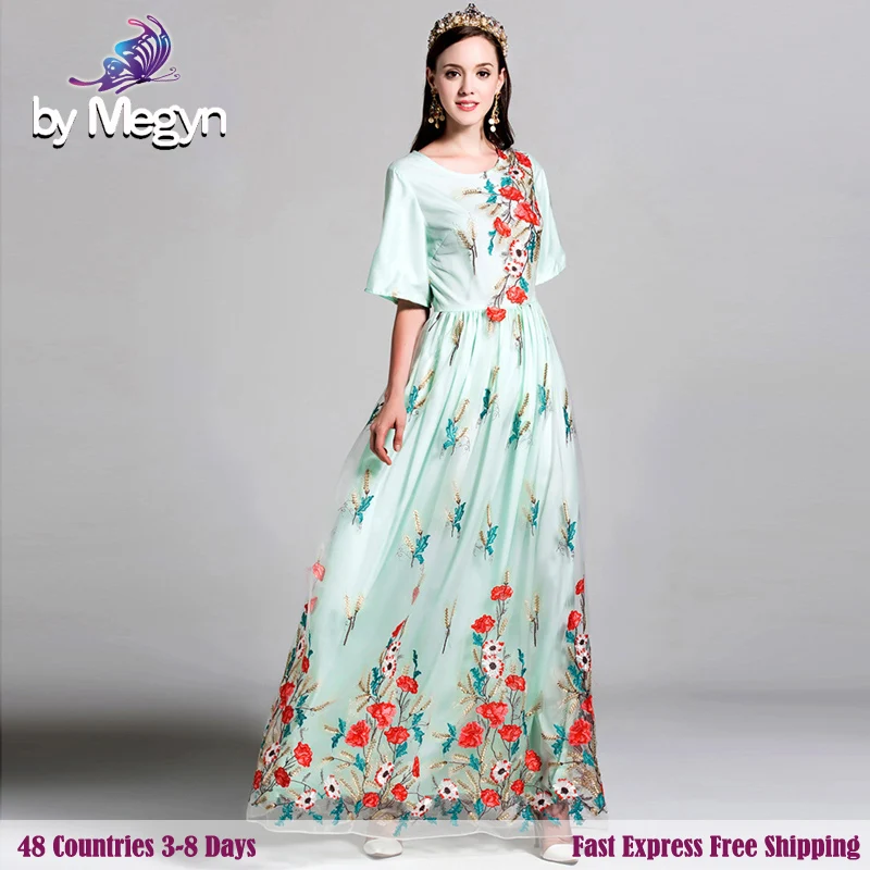 Женское дизайнерское длинное платье с цветочной вышивкой 2019|designer maxi dress|maxi