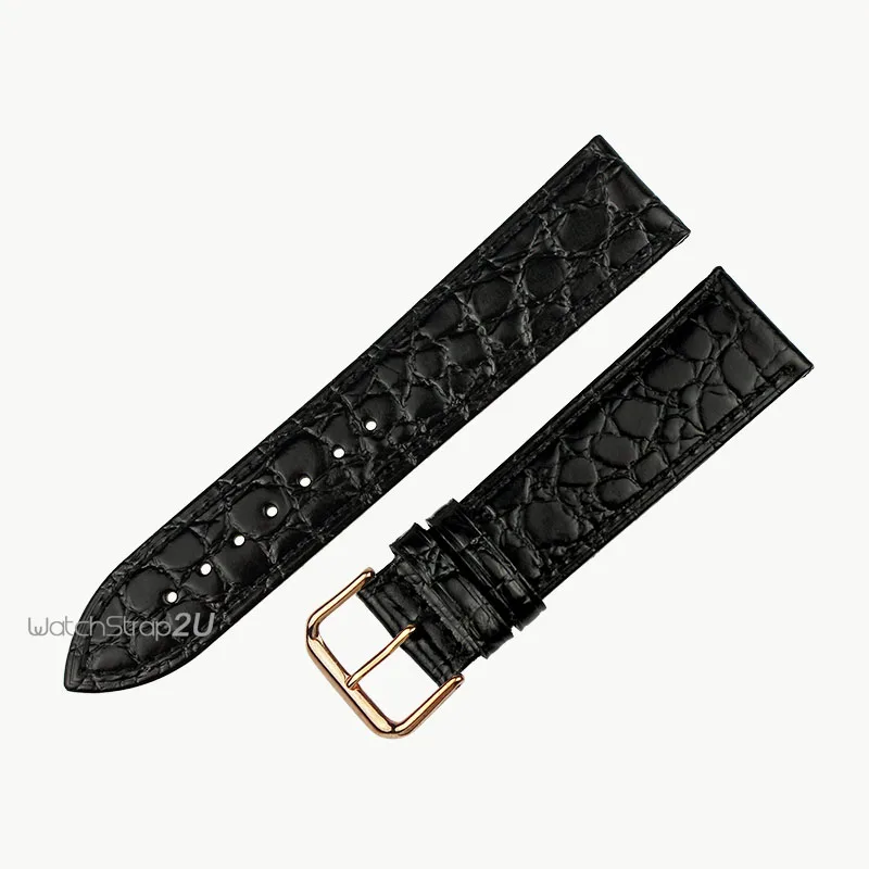 13 мм кожа личи наручные часы ремешок тонкий Розовое золото Пряжка Черный|buckle