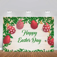 vinyl photography background easter day colorful egg white wood floor green floral decor children backdrop photo studio