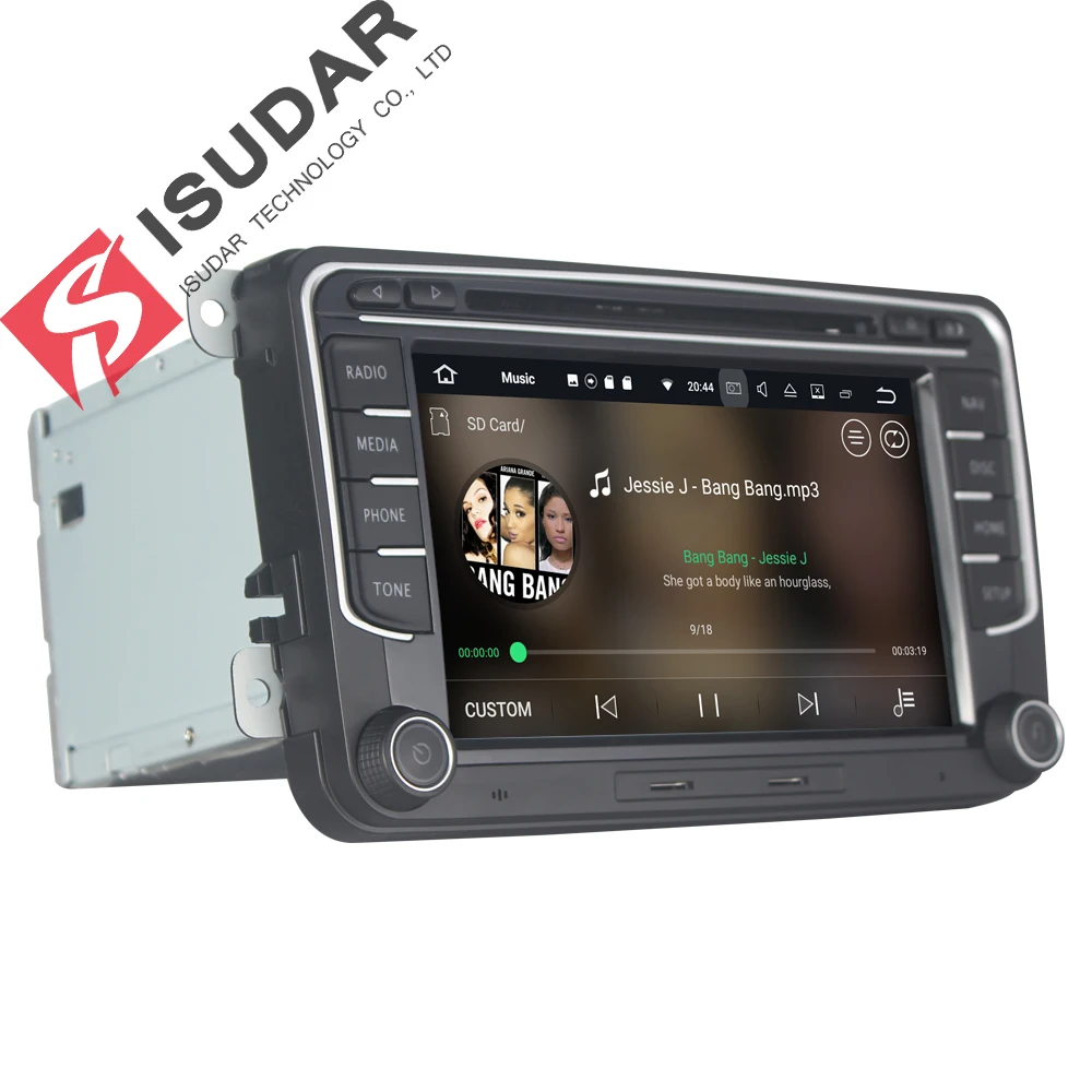 Isudar Автомагнитола с Сенсорным 7 Дюймовым Экраном Для Автомобилей