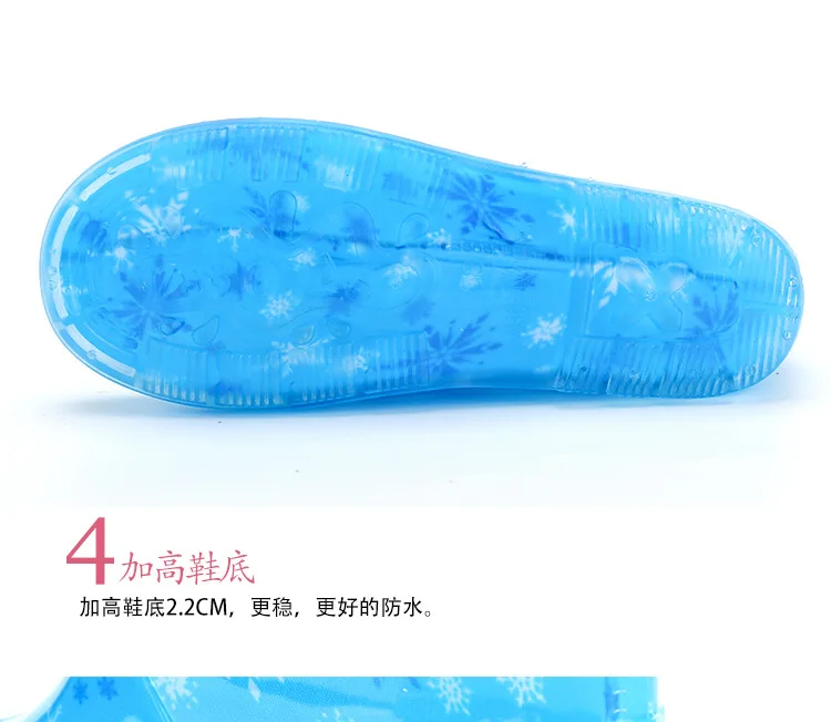 new Disney princess frozen children Plus velvet thick warm rain boots rubber shoes cartoon PVC girls water shoes size 32-38