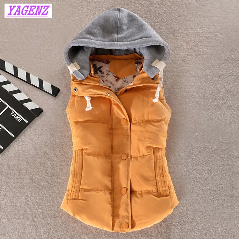 NEW Korean version Women Winter Hooded Warm Down cotton Vest Jacket Detachable cap Cotton waistcoat Plus Size coat 4XL B172 | Женская