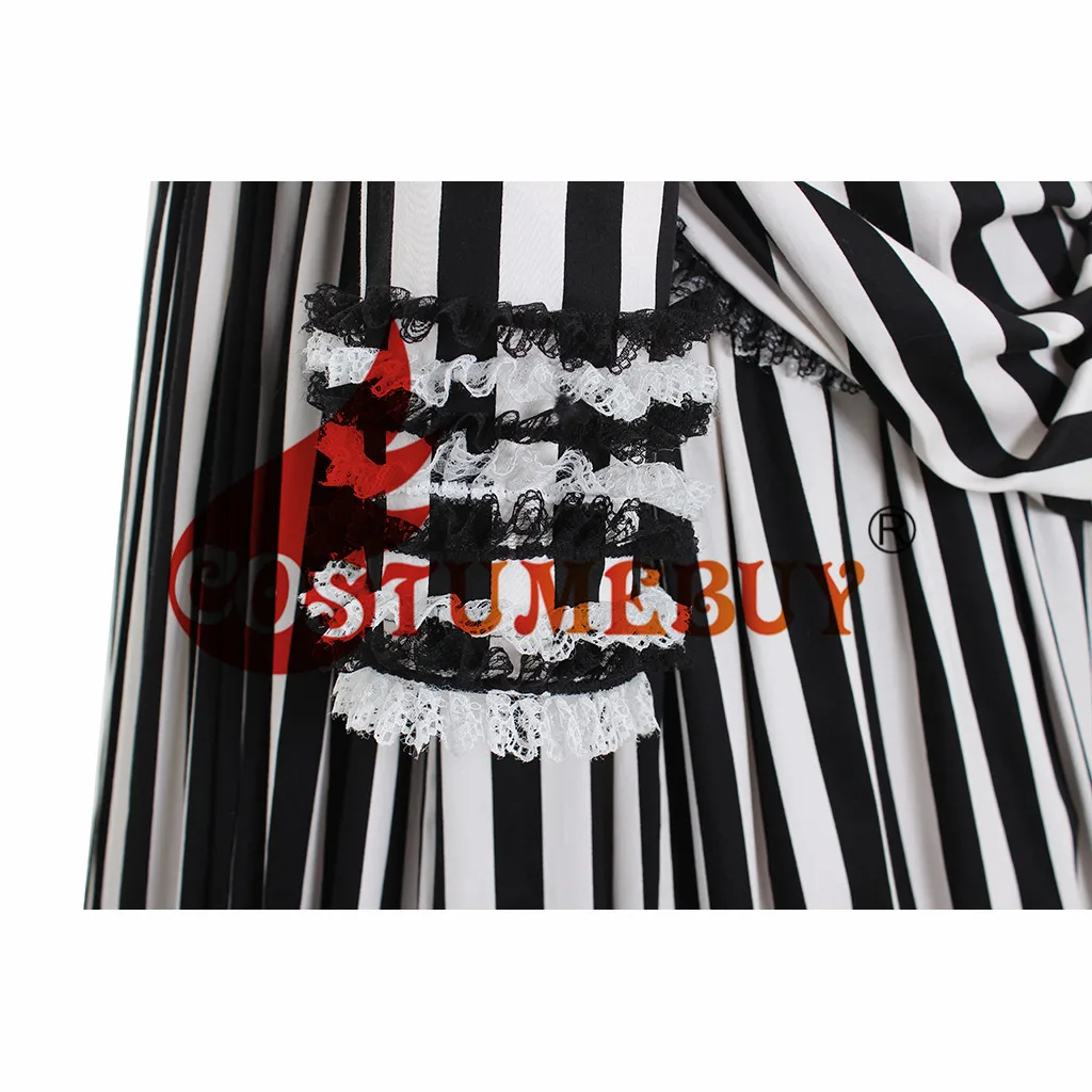 CostumeBuy сонное платье в черную и белую полоску, средневековые женские вечерние платья в полоску L920