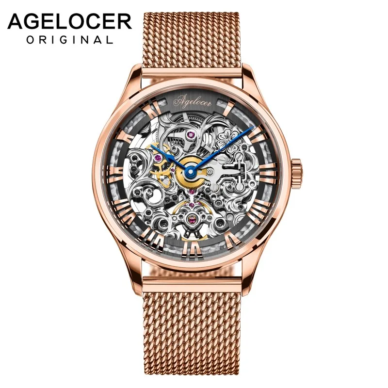 5401D9 AGELOCER, номер, спортивный дизайн, швейцарские часы, мужские часы, лучший бренд класса люкс, Montre Homme, часы для мужчин, автоматические часы со скелетом - Цвет: 5401D9