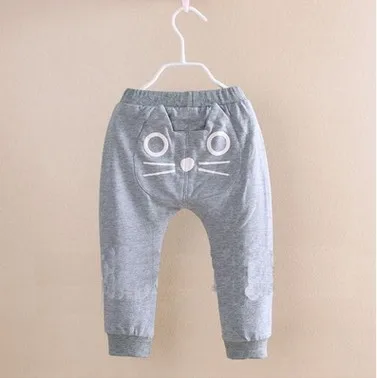 2019 Spring autumn Cotton Boys Girls Pants Kids Baby Kitten pocket Leggings 3D Cat Lovely Harem Trousers Children clothes | Детская