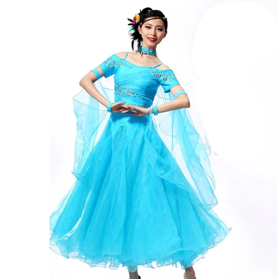 2018 New Ballroom Dance Dress 10color Ballroom Dancing S-XXXL Flamenco Dance Costumes Luxury Vestidos De Festas Free Shipping