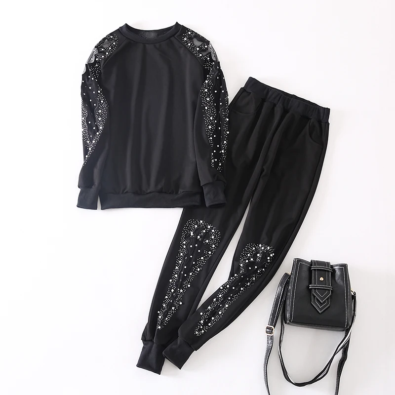 Женский спортивный костюм большого размера 4XL с длинным рукавом|piece set women|set