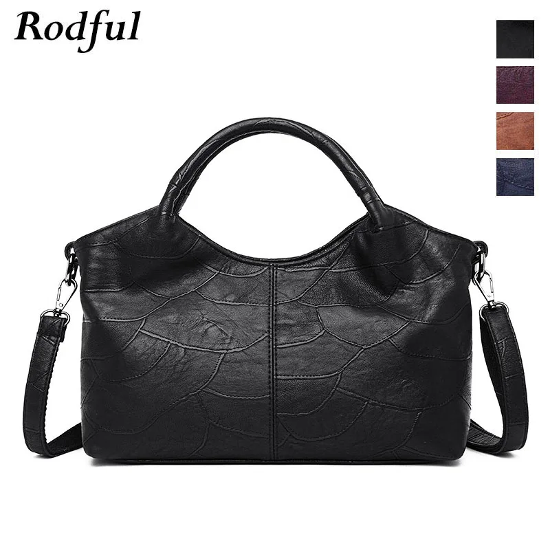 Rodful винтажные женские сумки для женщин пояса из натуральной кожи Сумочка чёрный