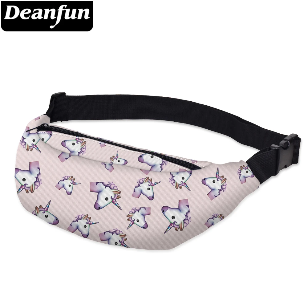 Женская поясная сумка Deanfun розовая с 3D принтом в виде единорога для путешествий