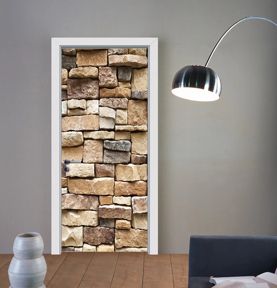 Декор кирпичной двери стикер стены s для дверь детской комнаты ворота дома