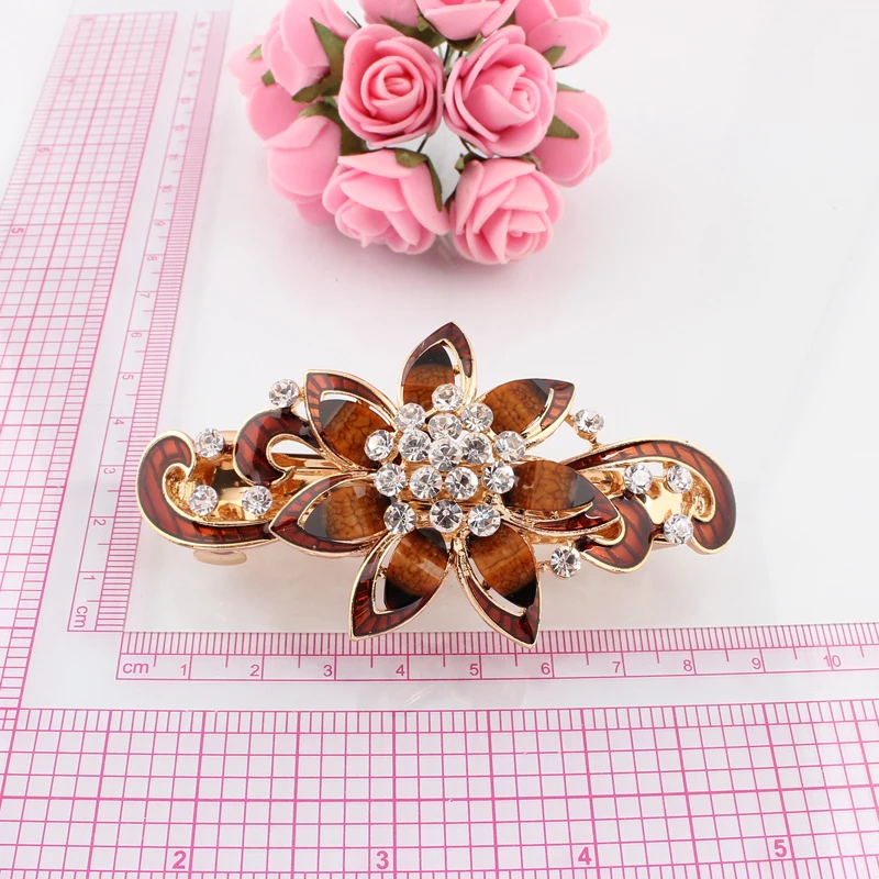 Красивая женская шпилька с цветочным принтом повязка на голову эпоксидная смола