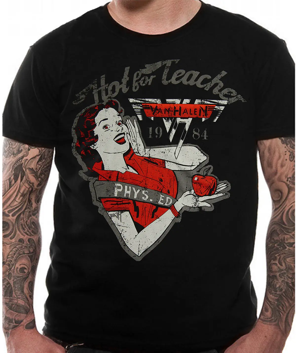 Мужская футболка с короткими рукавами Van Halen черная винтажным принтом размеры S M L