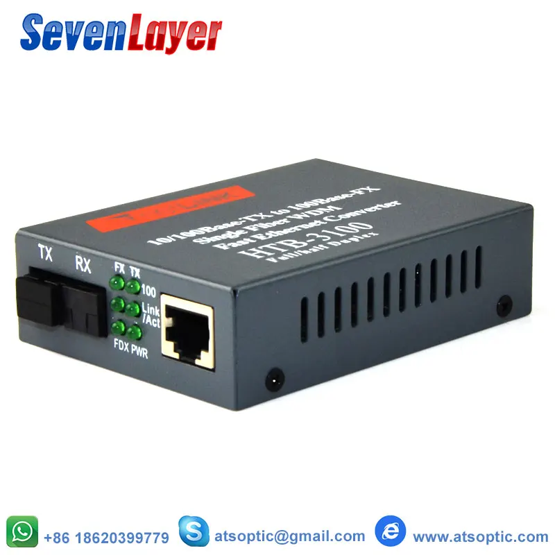 10/100 M Media Converter HTB 3100 Оптическое волокно Fiber Transceiver одного волокна 25 км SC одиночный