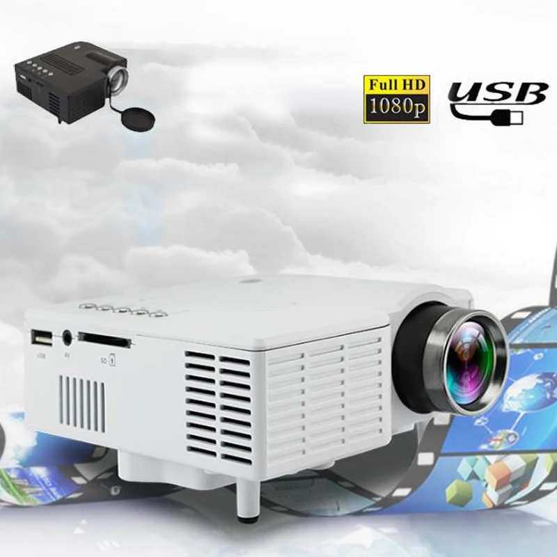 Мини Портативный UC28B проектор 500LM домашний кинотеатр Мультимедиа светодиодный