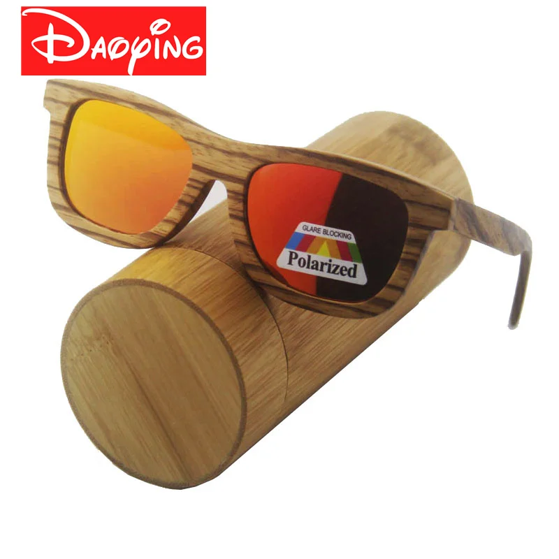 Солнечные очки из дерева зебрано для мужчин и женщин ручной работы с