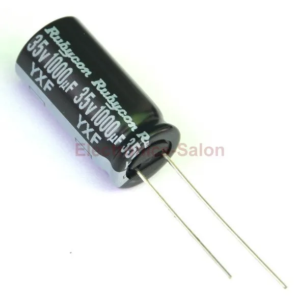 (10 шт./лот) 1000 мкФ Ф/35 в электролитический конденсатор RUBYCON YXF длительный срок