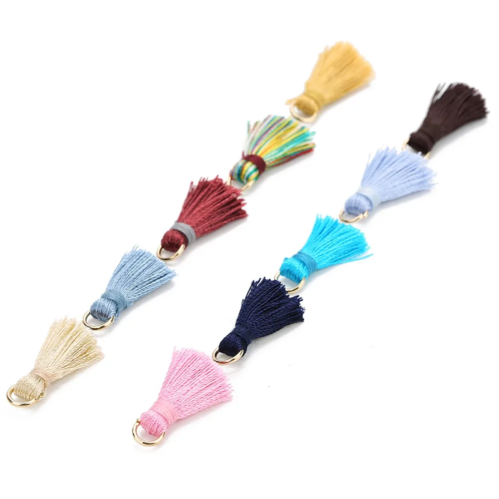 

30pcs/lot 20-25mm Mix Color PolyesterTassel Craft Accessories Key Chain Pendant Charms Tassels for DIY Earrings Jewelry Findings