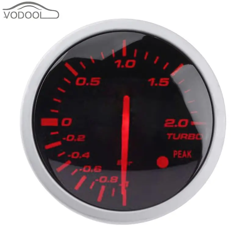 60 мм/2," универсальный для гоночной машины Turbo Boost Gauge белый красный Измеритель света с датчиком авто аксессуары
