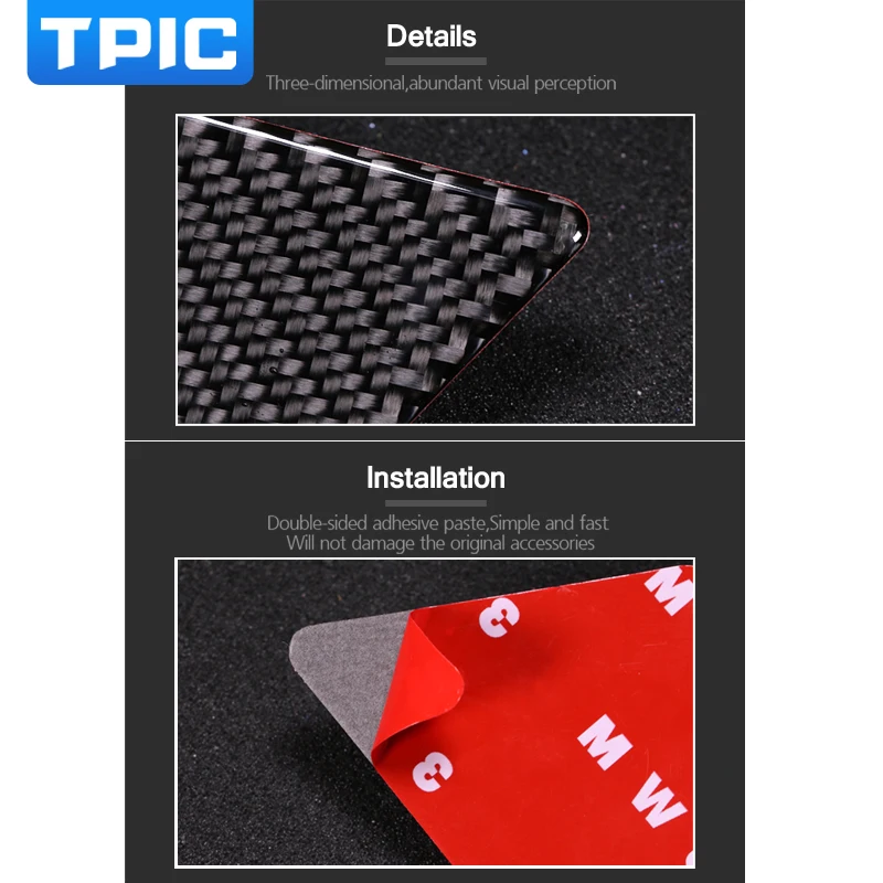 

For Mercedes W204 C Class 2007-2010 Carbon Fiber Car Modification Interior Button Stickers Steering Wheel Car Buttons Covers