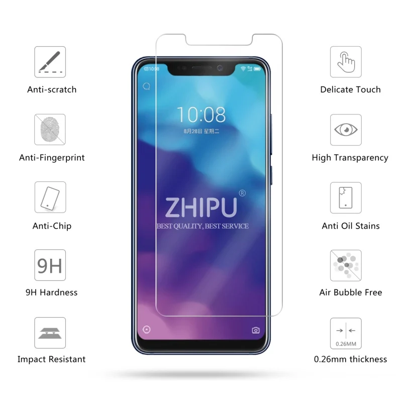 10 шт. закаленное стекло для zte Axon 9 Pro Защита экрана 2.5D 9H профессиональная защитная