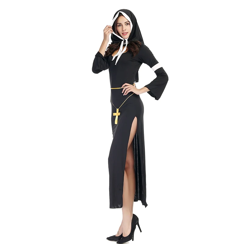 Новое поступление Арабская одежда черная сексуальная католическая монах