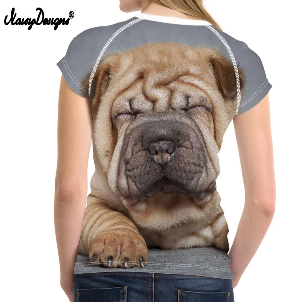 Бесшумная женская футболка SharPei 3D Boston с терьером женские летние эластичные