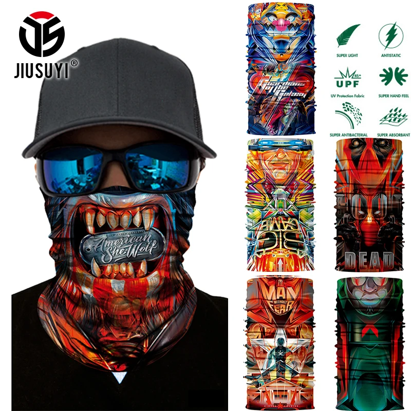 3D бесшовный волшебный шарф Science Robot шеи Теплая трубка половина Бандана с