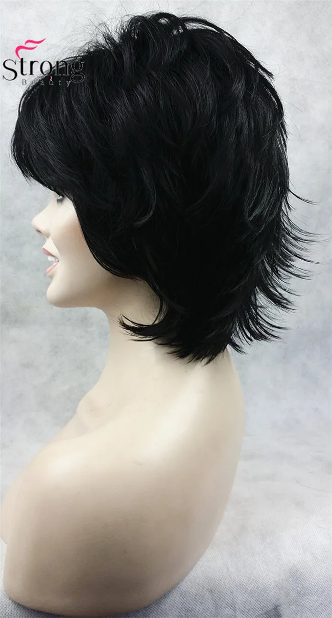 StrongBeauty короткий светло-коричневый подчеркивает Feathery Shaggy полный синтетический парик выбор цвета