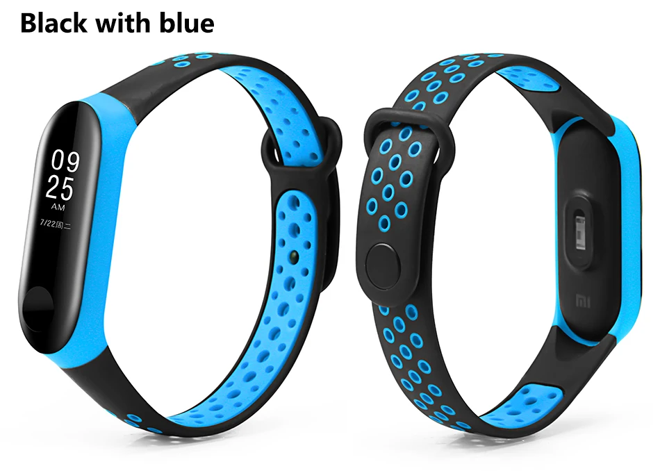 Ремешок BOORUI mi band 3, двойной цвет, дышащий силиконовый ремешок mi band 3, спортивный ремешок, сменный ремешок для xiaomi mi band 3