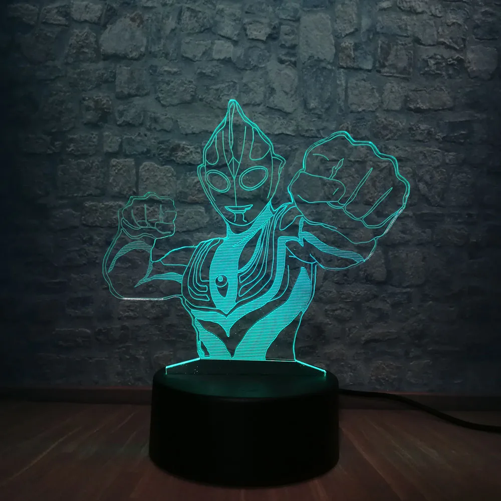 2019 3D утепленный Альтман герой светодиодный ночной Светильник вспышки Иллюзия