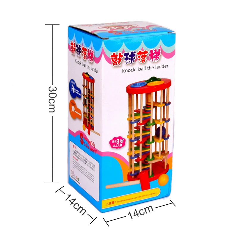Wooden Toys Batting Ladder Hand Knock The Ball Montessori Mathematics Early Educational Colorful For Children Kids Baby | Игрушки и