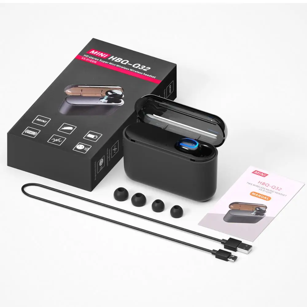 Наушники FONKEN TWS Bluetooth 1500 мА/ч внешний аккумулятор настоящие беспроводные наушники