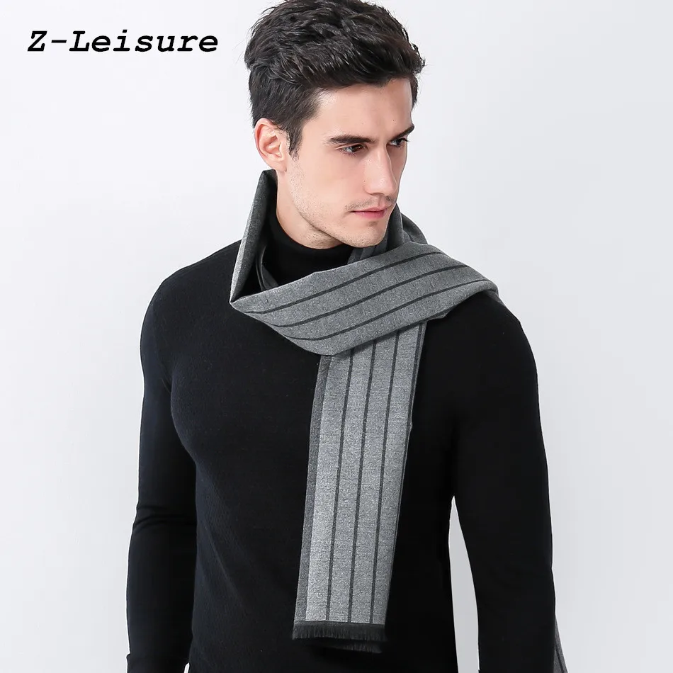 Осень 2017 г. и Зимняя классика Бизнес человек шарф в Вертикальную Полоску