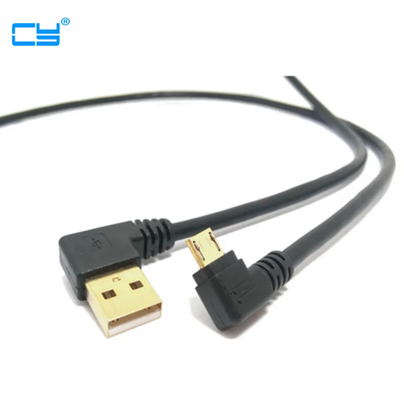 Высокое качество позолоченный штекер 15 см короткий 90 градусов левый угол USB Micro
