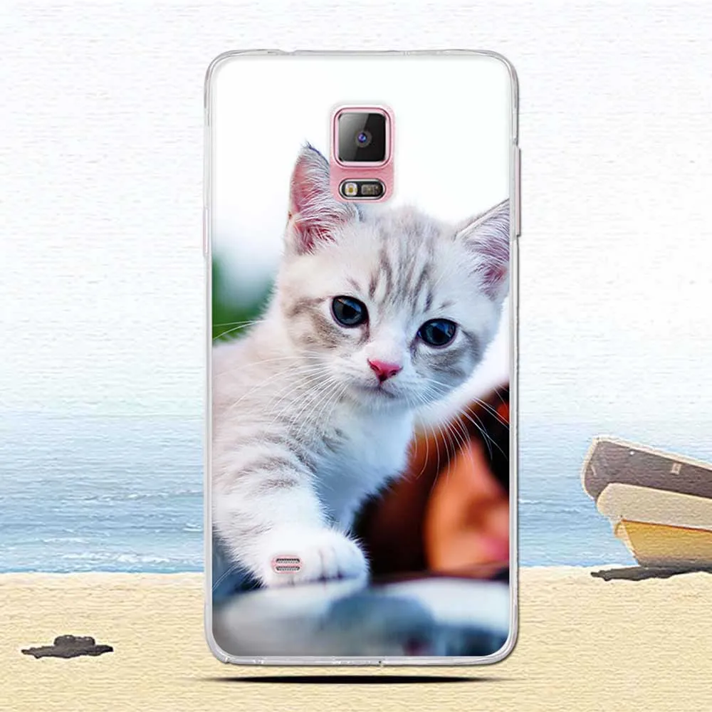 Синий Стильный чехол с милым животным для Samsung Galaxy Note 4 Note4 N9100 ТПУ разрезом