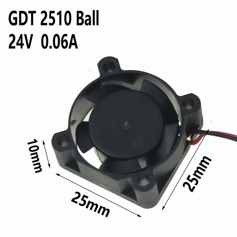 Gdstime 5 шт. 24 в 25x25x10 мм мини Радиатор 2Pin разъем 2,5 двойной шар 2510 бесщеточный вентилятор на постоянном токе 25 мм x 10 мм охлаждающий кулер