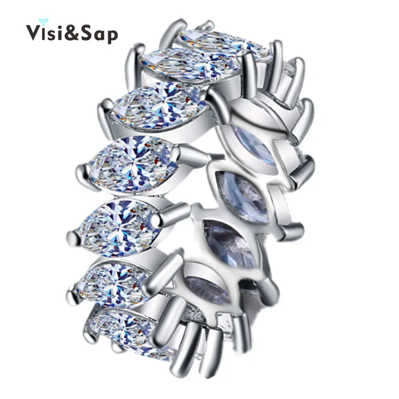 

Eleple 15pcs Oval Stone Ring AAA Cubic Zirconia Rings For Men women Wedding engagement White gold color vintage jewelry VSR242