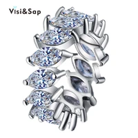 eleple 15pcs oval stone ring aaa cubic zirconia rings for men women wedding engagement white gold color vintage jewelry vsr242