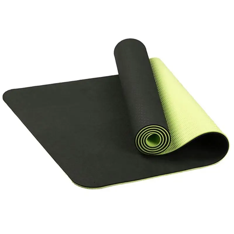 Green Black Универсальные уличные 6 мм TPE Нескользящие коврики для йоги безвкусные коврики для пилатеса гимнастические спортивные коврики для фитнеса и бодибилдинга - Цвет: Green Black