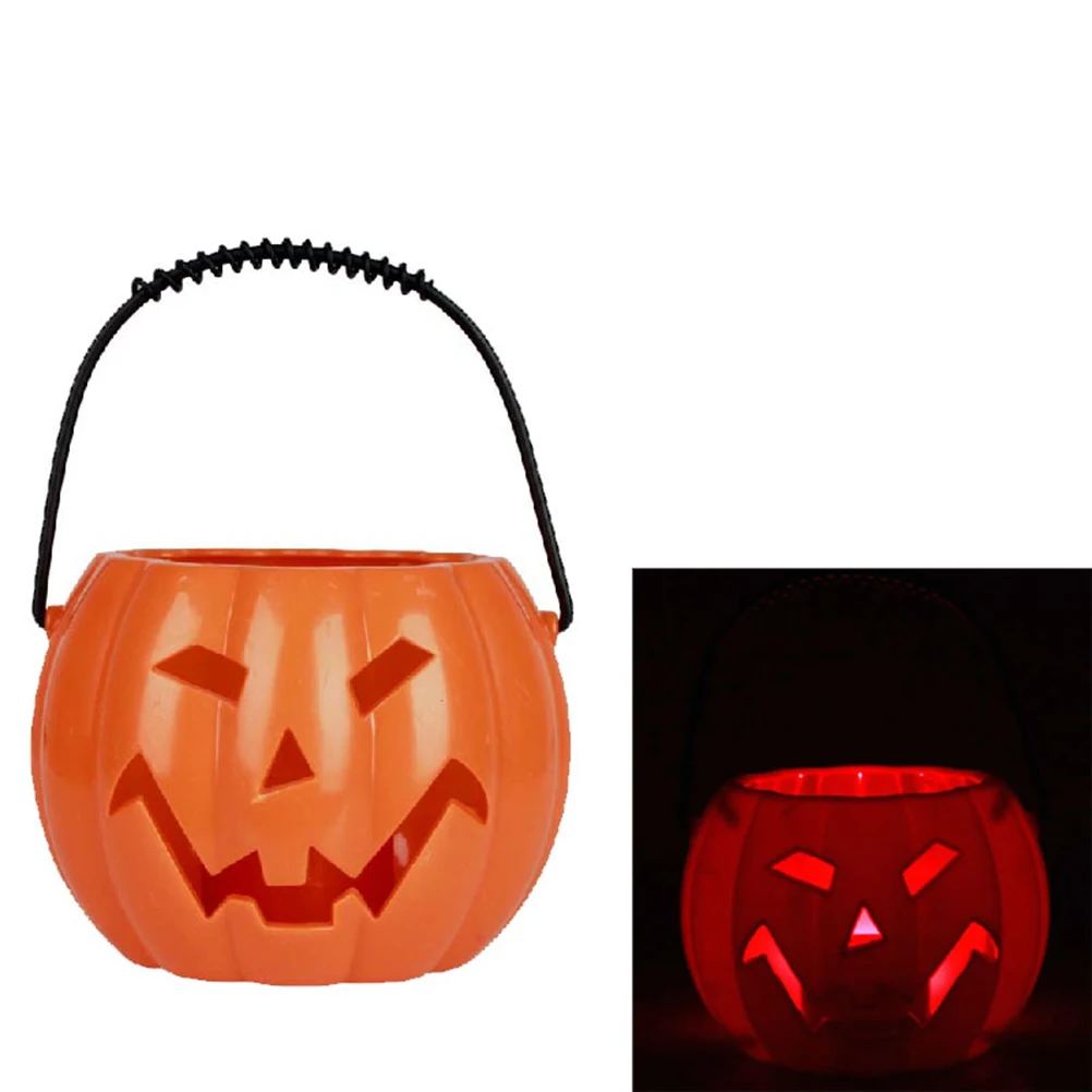 Счастливый Хэллоуин Тыква Лампа смешные пластиковые декоративные Tricky