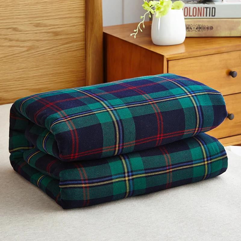 Медуза 2018 Новое шотландское клетчатое хлопковое покрывало для лета | Дом и сад