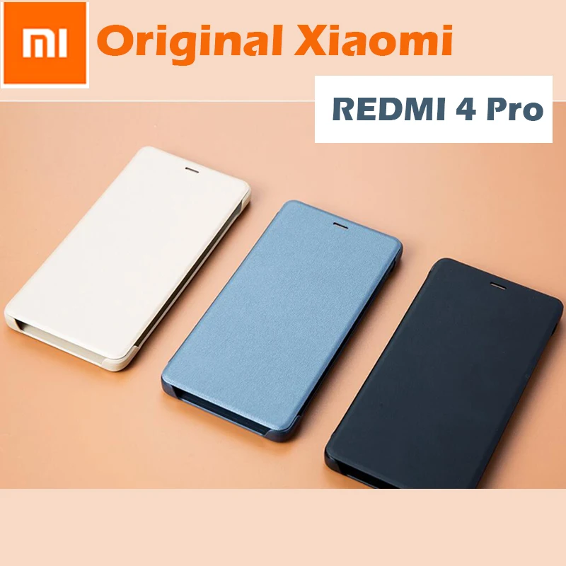 100% Оригинальный Xiaomi Redmi 4 pro Чехол Smart wake-up флип-чехол Prime кожаный чехол mi 4pro 3 ГБ 32