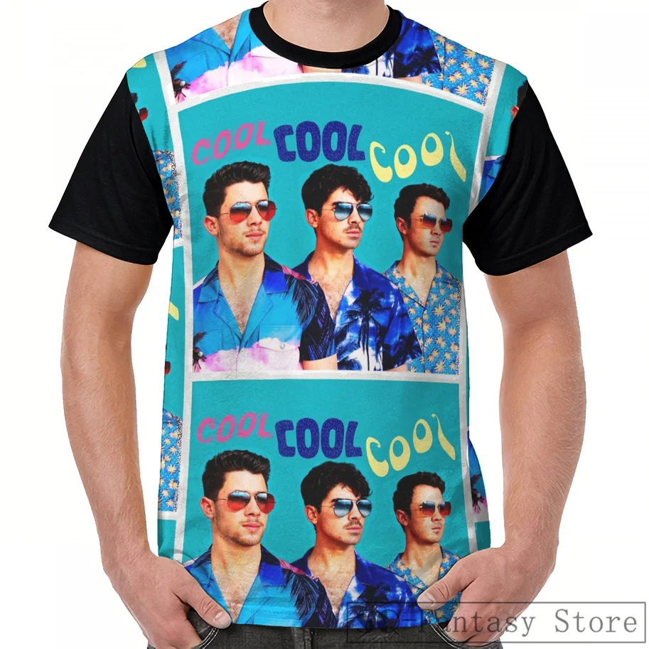 Модная Повседневная футболка с принтом для мужчин женские топы рисунком JONAS BROTHERS