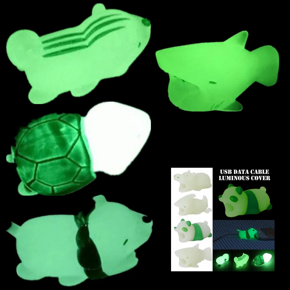 Luminous Animal Chompers Cable Protector Charger Protective USB Cord Wire For phones | Электроника