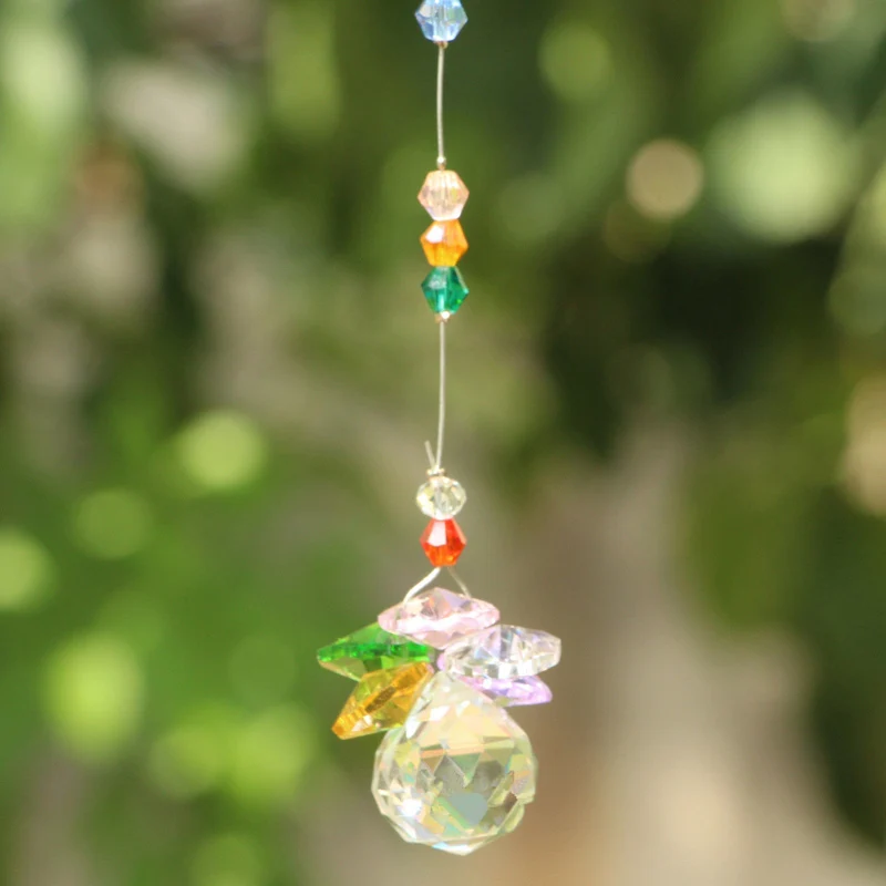 1 шт. радужные кристаллы светопреломляющий шарик фэн шуй призмы кулон подвесной