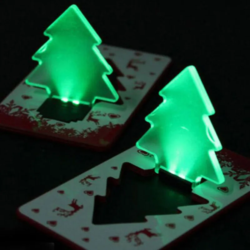 

Banggood Portable Pocket Folding X-mas Christmas Tree LED Credit Card Lamp Purse Wallet Convenient Green Light