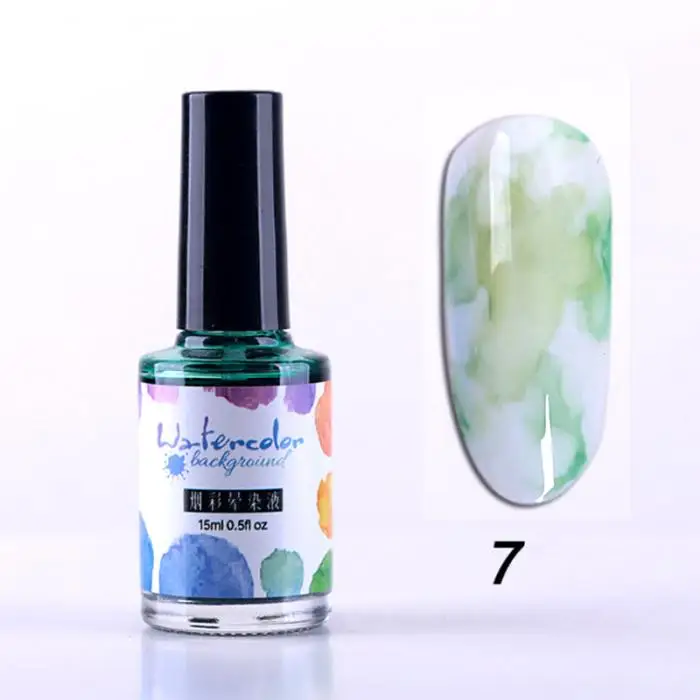 1/3 шт DIY акварельные чернила лак для ногтей гель с рисунком цветения дым Smudge лак для маникюра WH998