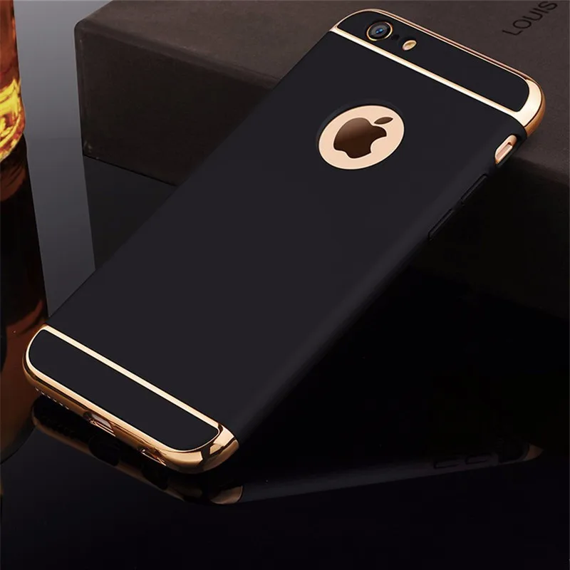 Для iphone 6s 7 case роскошный черный матовый жесткий 360 полная защита для 6 plus плюс