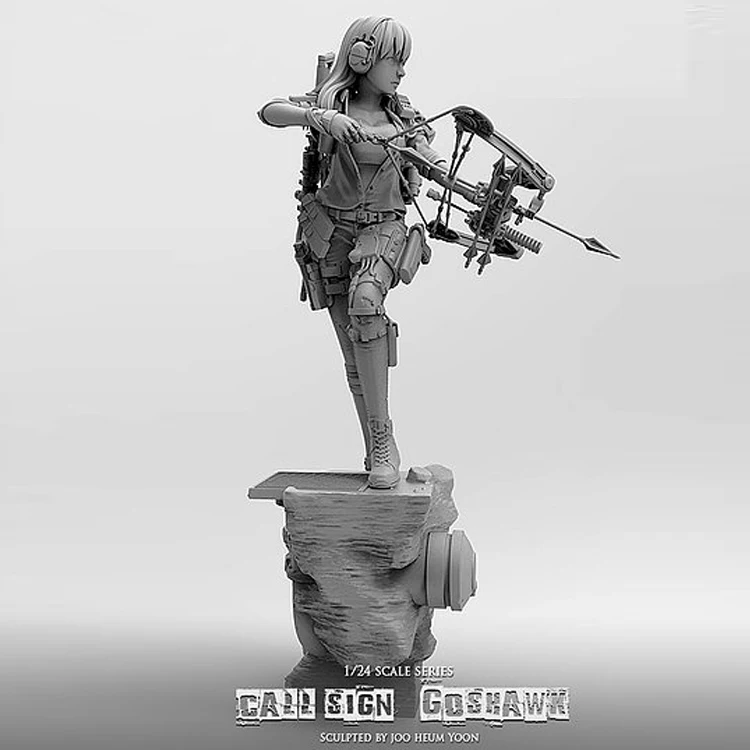 1/24 (75 мм) знак вызова Goshawk красота Смола шутер женщины solider DIY игрушки куклы сделать